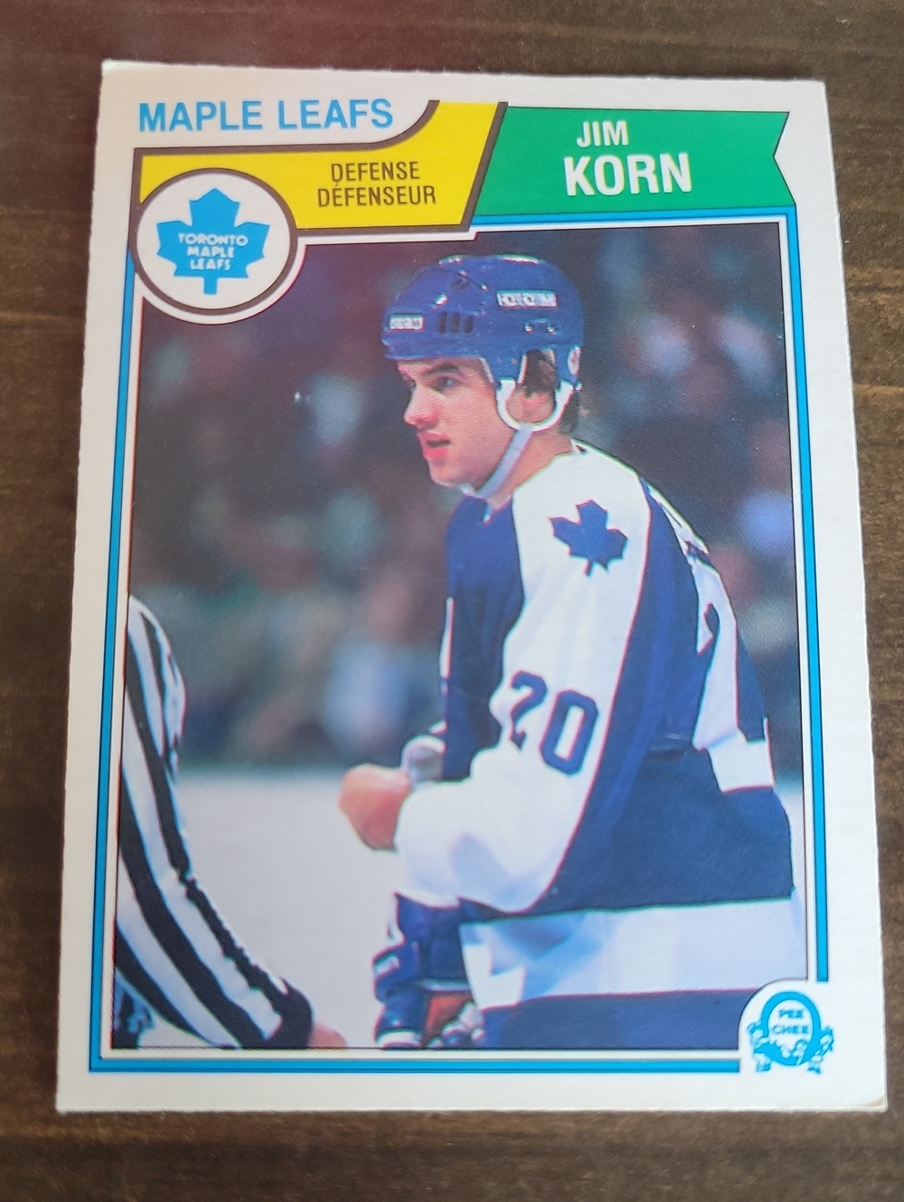 1983/84 OPC Toronto Maple Leafs Jim Korn Hockey Card - Blue & White